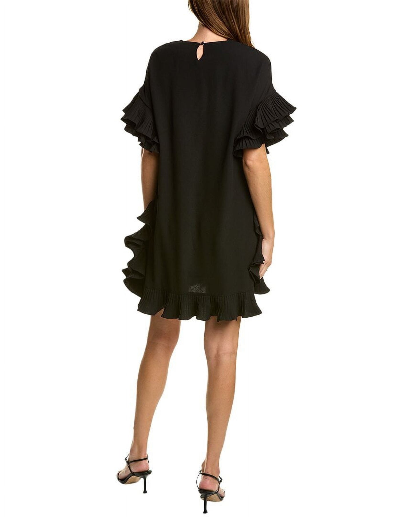 Vestido midi plissado Gracia feminino, preto, tamanho M