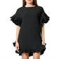 Vestido midi plissado Gracia feminino, preto, tamanho M