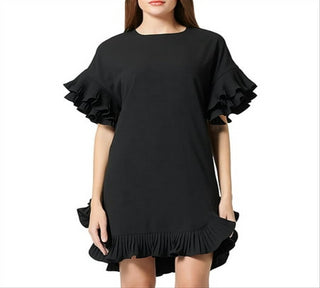 Vestido midi plissado Gracia feminino, preto, tamanho M