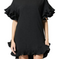 Vestido midi plissado Gracia feminino, preto, tamanho M