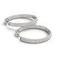14k White Gold Two Row Pave Set Diamond Hoop Earrings (7 cttw)