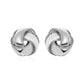 Textured and Polished Love Knot Earrings in Sterling Silver