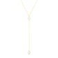 14k Yellow Gold Lariat Necklace with Pearls