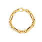 14k Yellow Gold Italian Alternating Paperclip Oval Links Bracelet (9.30 mm)