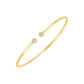14k Yellow Gold High Polish Diamond Cluster Bangle (2mm)