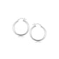 Sterling Silver Rhodium Plated Polished Look Hoop Earrings (25mm)