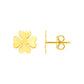 14K Yellow Gold Four Leaf Clover Earrings