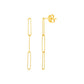 14k Yellow Gold Paperclip Chain Dangle Earrings