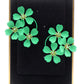 Brincos Green Blooms – Brincos luxuosos com estampa floral verde