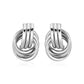 Polished Love Knot Earrings with Interlocking Rings in Sterling Silver