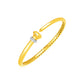 14k Yellow Gold Hinged Bangle Bracelet with Diamonds
