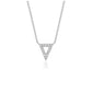 Diamond Inverted Triangle Pendant in 14k White Gold