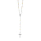 Three Toned Rosary Chain and Bead Necklace in Sterling Silver