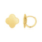 14K Yellow Gold Polished Clover Stud Earrings