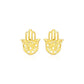 14k Yellow Gold Polished Hand of Hamsa Post Earrings