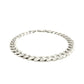 Rhodium Plated 7.9mm Sterling Silver Curb Style Bracelet