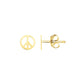 14k Yellow Gold Post Earrings with Peace Signs