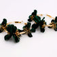 Floral Luxe Hoops – Brincos de argola com flores douradas