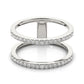 14k White Gold Dual Band Design Ring with Diamonds (1/3 cttw)