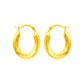 14k Yellow Gold Polished Oval Hoop Earrings