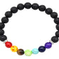 Tornozeleira com 7 contas de pedra natural genuínas para cura de chakras