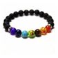 Tornozeleira com 7 contas de pedra natural genuínas para cura de chakras