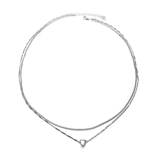Sterling Silver Four Row Heart Anklet