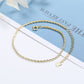 Tornozeleira de corrente de corda banhada a ouro 14K