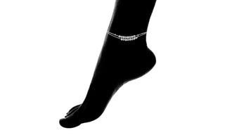 Ball Bead Anklet in 14k White Gold
