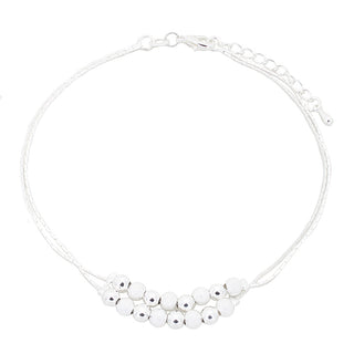 Ball Bead Anklet in 14k White Gold
