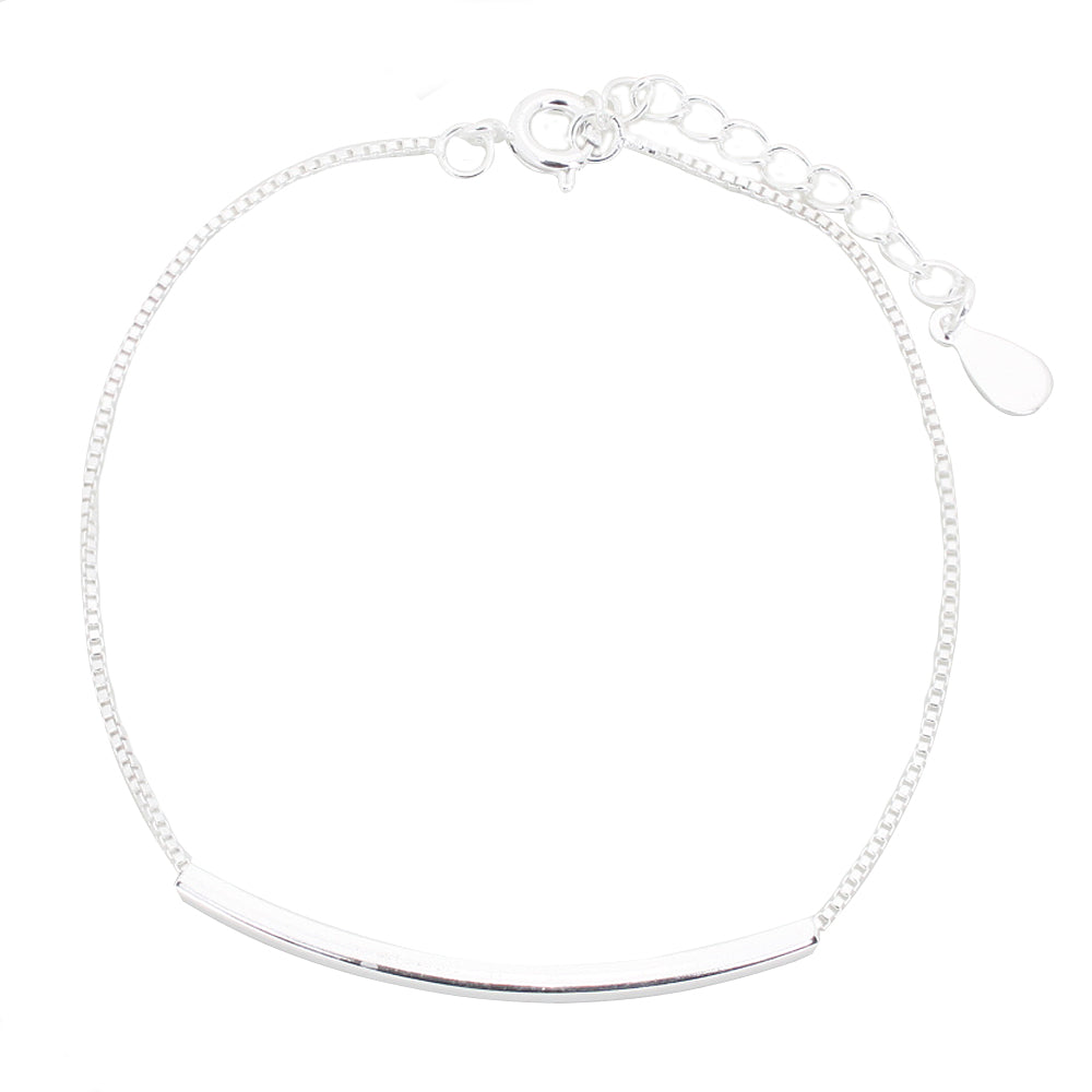 Pulseira de barra de prata esterlina