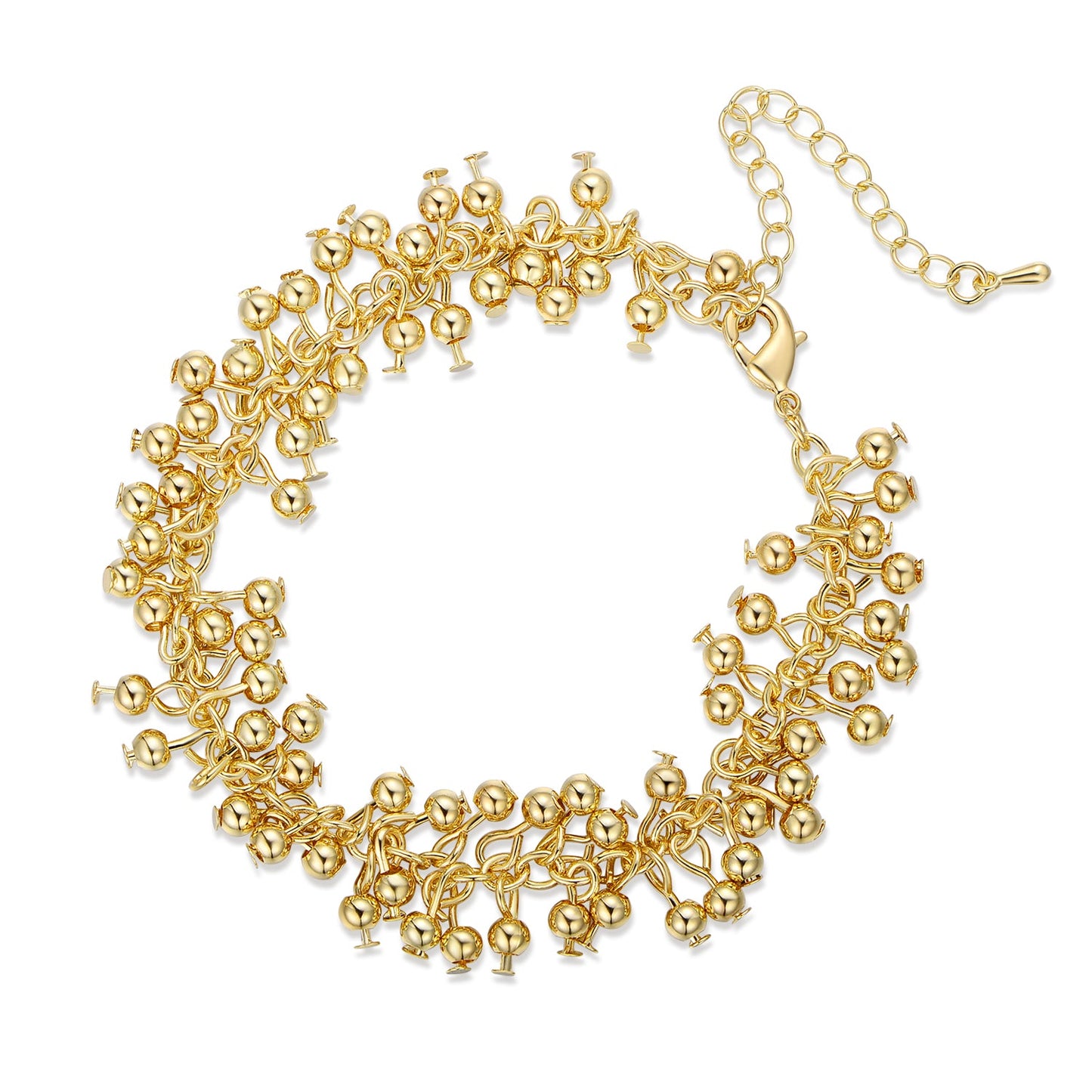 Pulseira de contas douradas