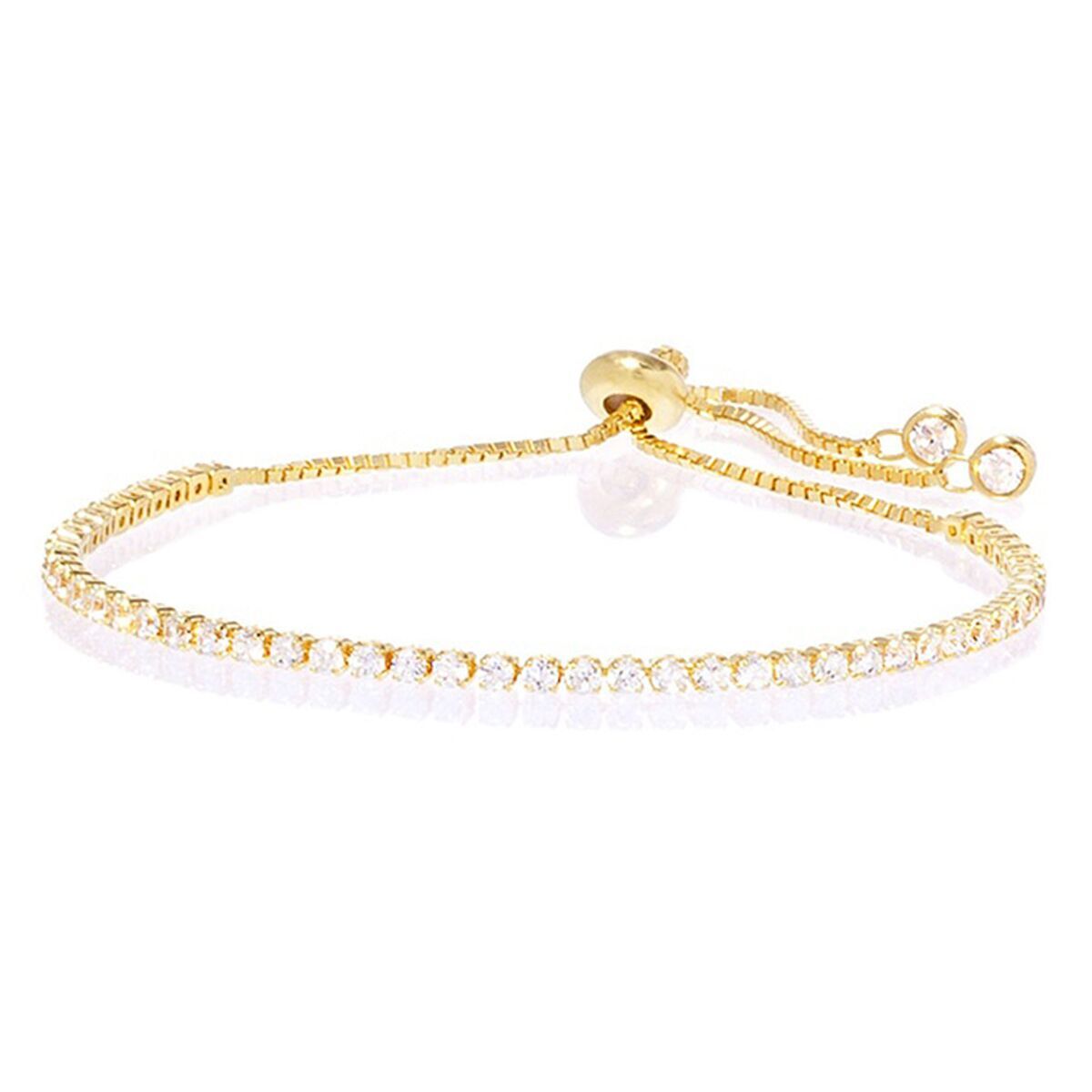 Pulseira de tênis ajustável Amy e Annette em ouro 14K com cristais Swarovski