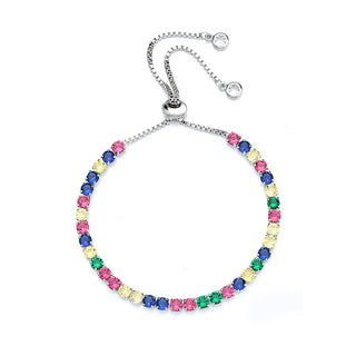 Amy and Annette 14K Gold Adjustable Tennis Bracelet with crystals from Swarovski