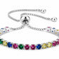 Pulseira de tênis ajustável Amy e Annette em ouro 14K com cristais Swarovski