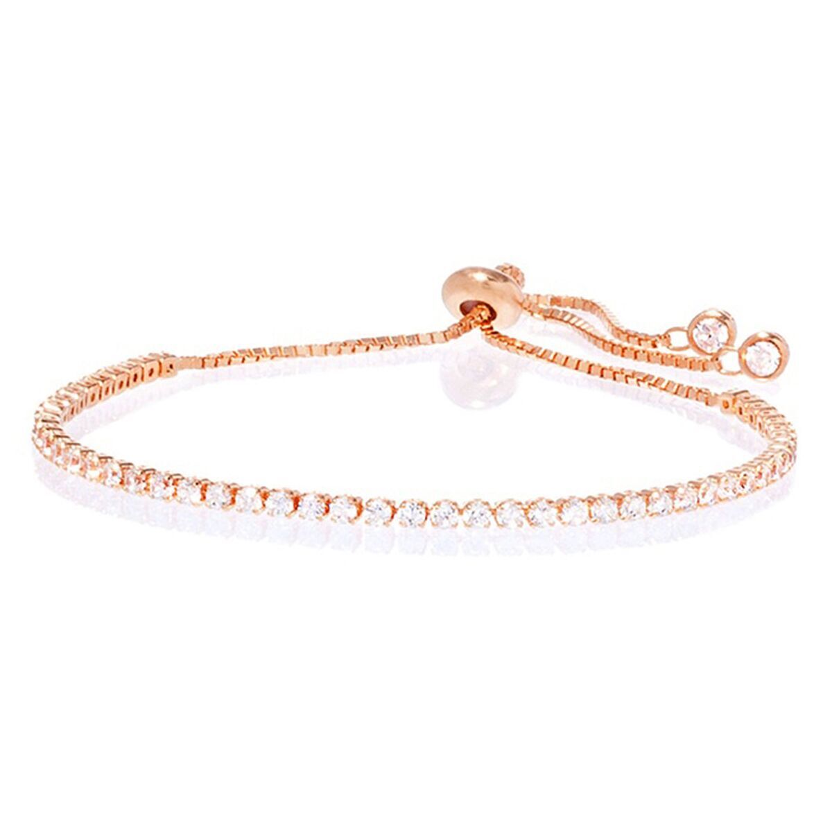 Pulseira de tênis ajustável Amy e Annette em ouro 14K com cristais Swarovski