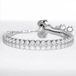 Amy and Annette 14K Gold Adjustable Tennis Bracelet with crystals from Swarovski