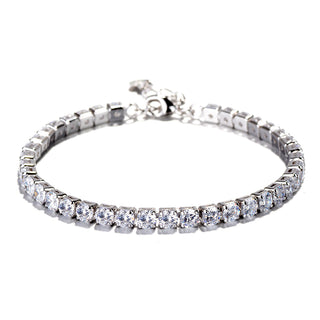Pulseira de tênis de cristal genuíno de ouro 14K