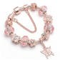 Pulseira Borboleta Murano com Cristal Swarovski em Ouro Rosa 14K