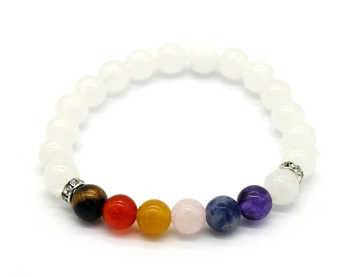 Pulseiras de pedras preciosas genuínas para cura de chakras Amy e Annette 7