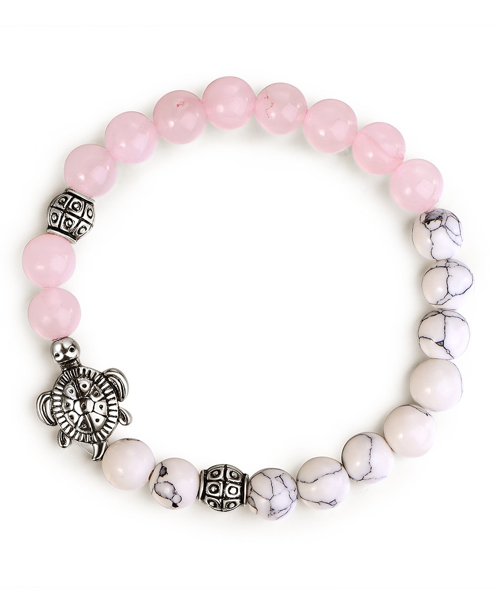 Pulseira de cura de quartzo genuíno e tartaruga