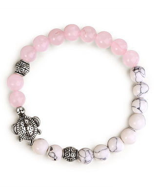 Pulseira de cura de quartzo genuíno e tartaruga