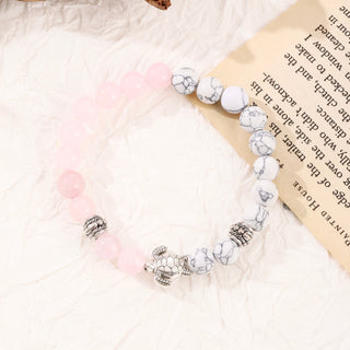 Pulseira de cura de quartzo genuíno e tartaruga