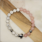 Pulseira de cura de quartzo genuíno e tartaruga