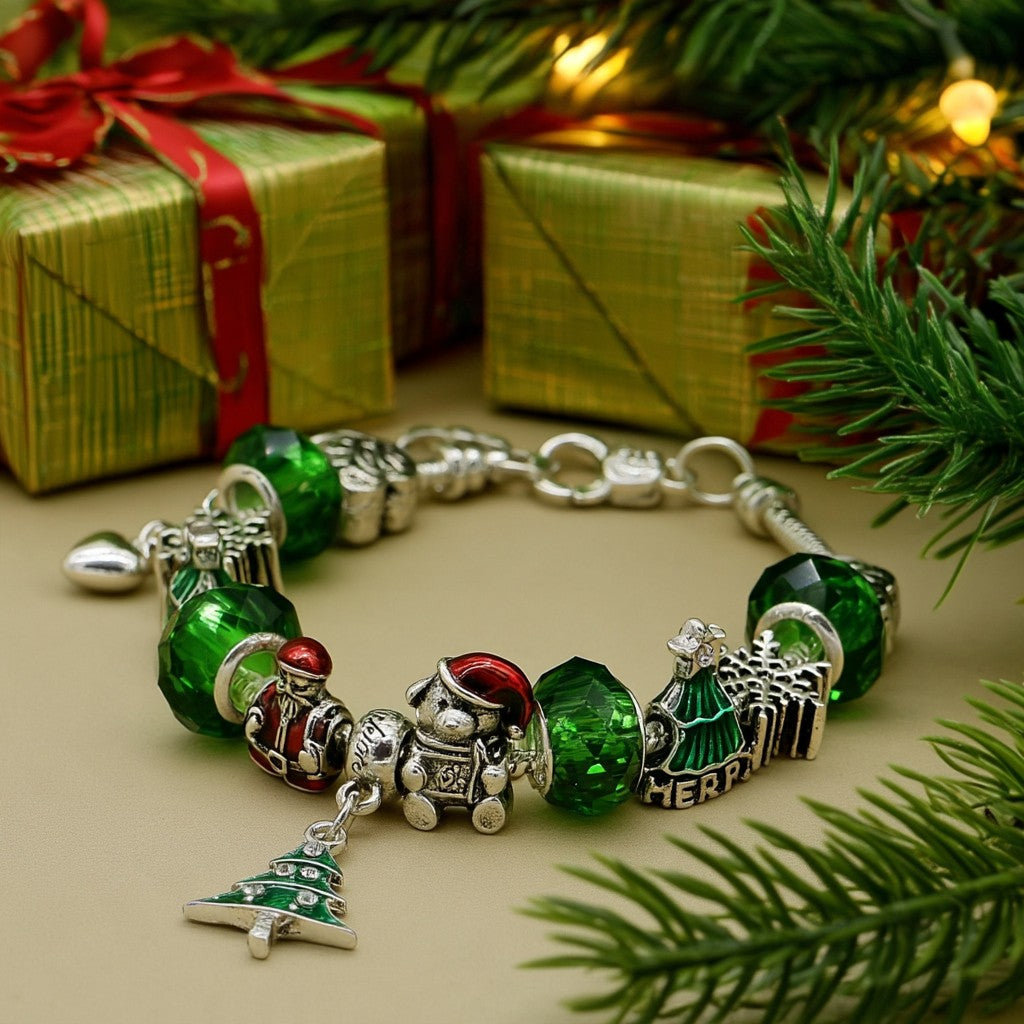 Pulseira de Natal com cristais Murano e Swarovski
