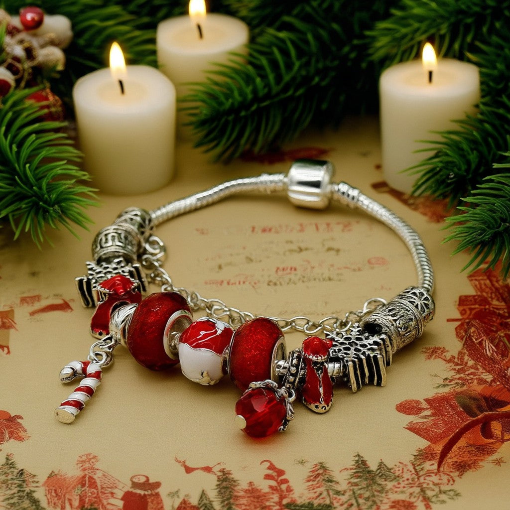 Pulseira de Natal com cristais Murano e Swarovski