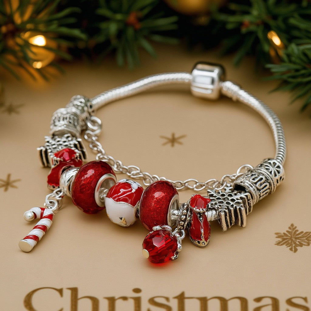 Pulseira de Natal com cristais Murano e Swarovski