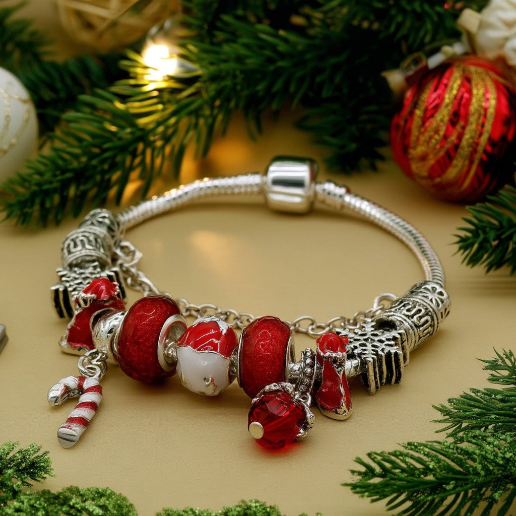 Pulseira de Natal com cristais Murano e Swarovski