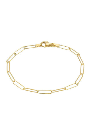 Pulseira de clipe de papel de ouro 14K