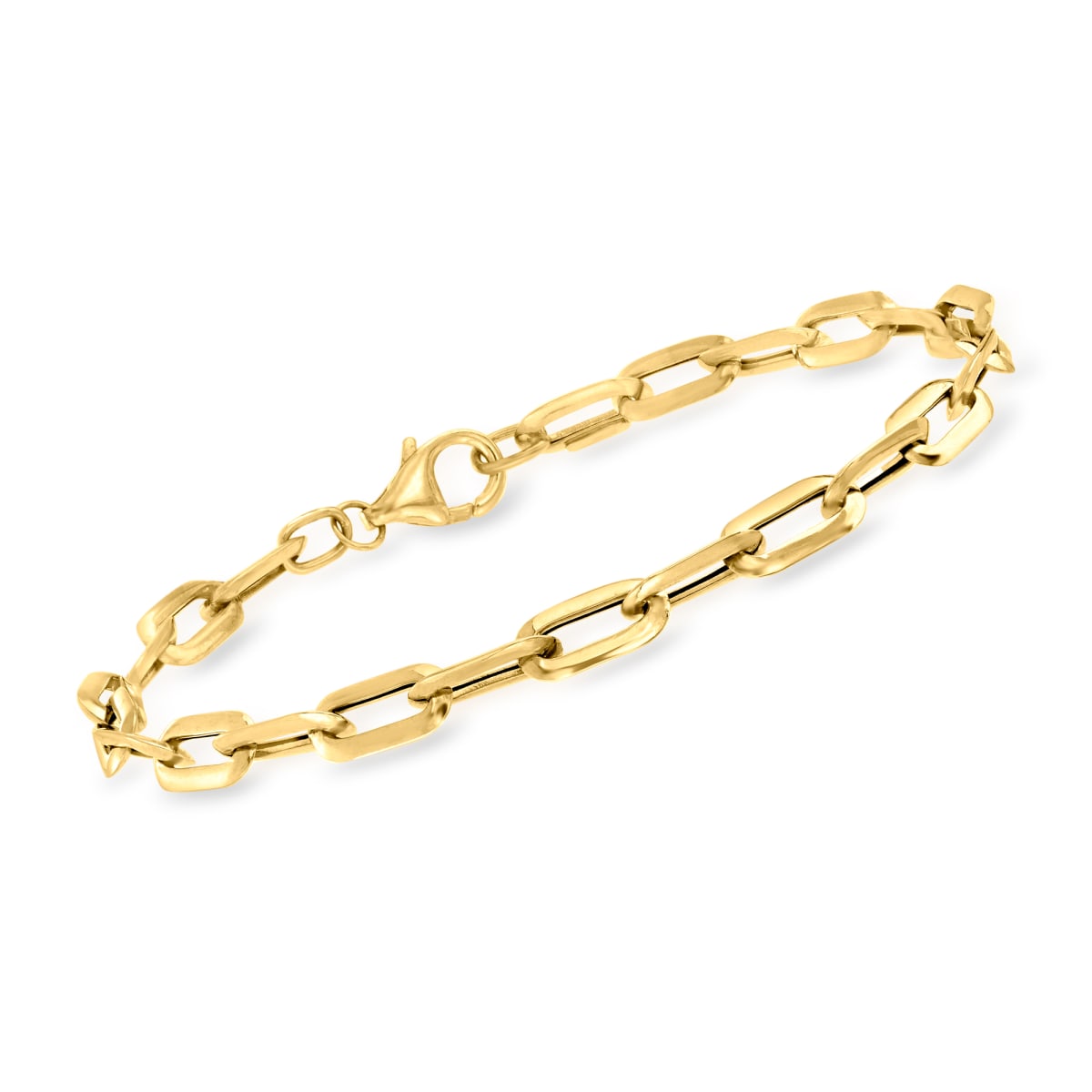 Pulseira de clipe de papel de ouro 14K